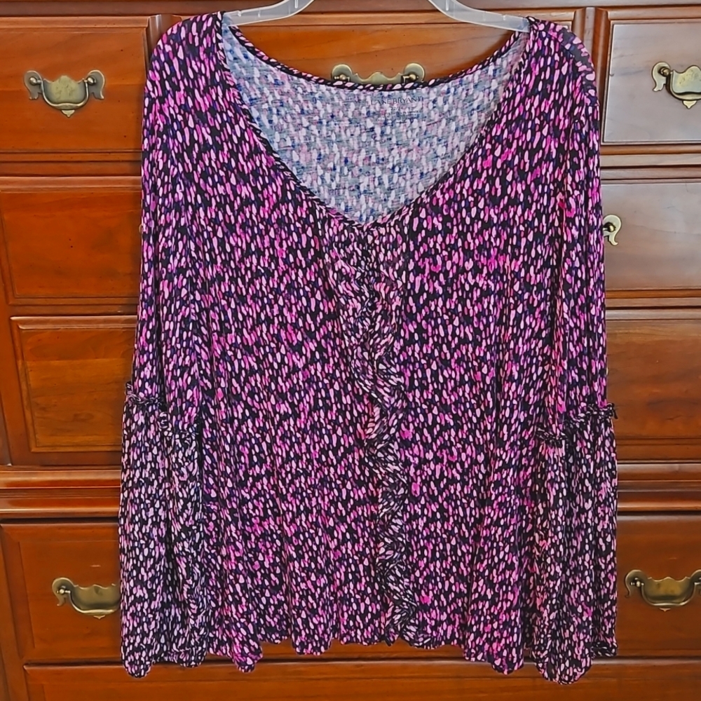 Pink Purple Ruffle Blouse